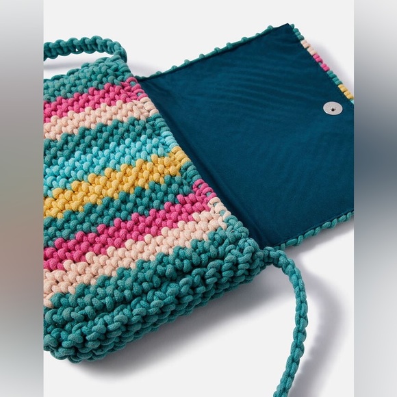 Accessorize London Stripe Macrame Crossbody Bag - Picture 14 of 14